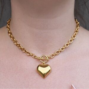 Gold Heart Pendant Necklace